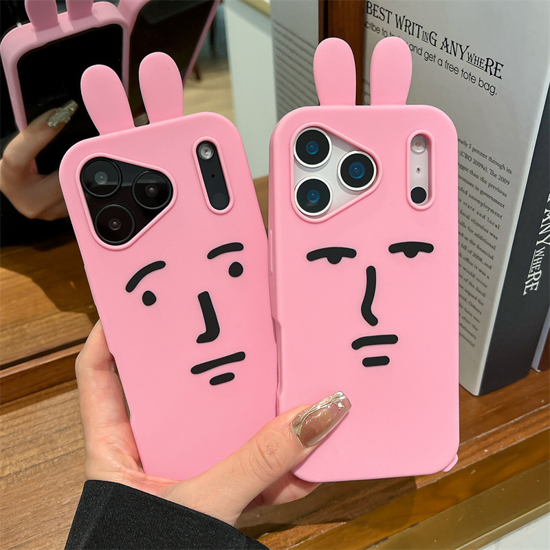 Phone Cases Funny - Kawaii 3D Grappige Cartoon Roze Emoji