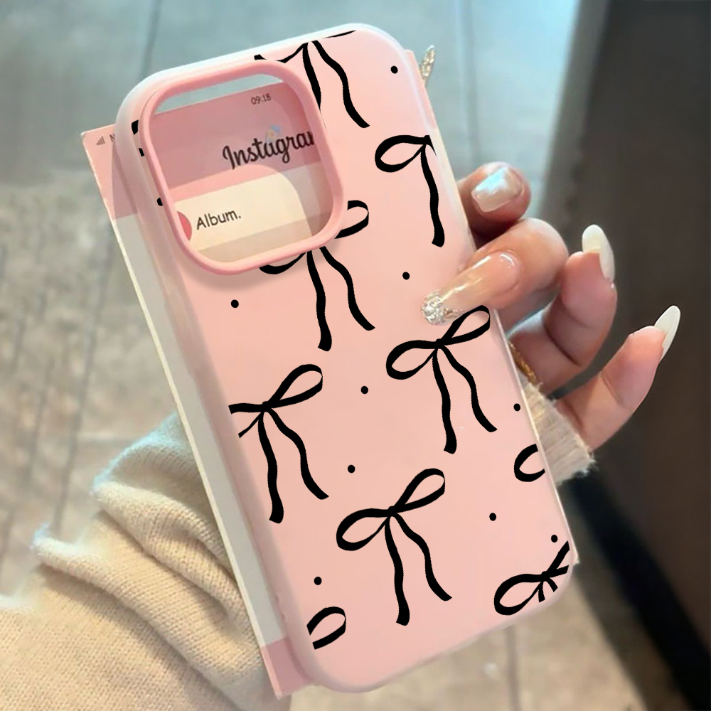 Phone Cases Xiaomi 14T - INS Grote Zwarte Strikpatroon Siliconen Telefoonhoesje