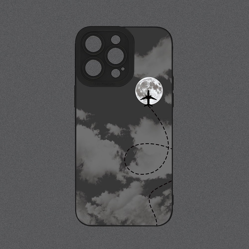 Phone Cases Funny - Nachtelijke Hemel Vliegtuig Cartoon Creatief Grappig