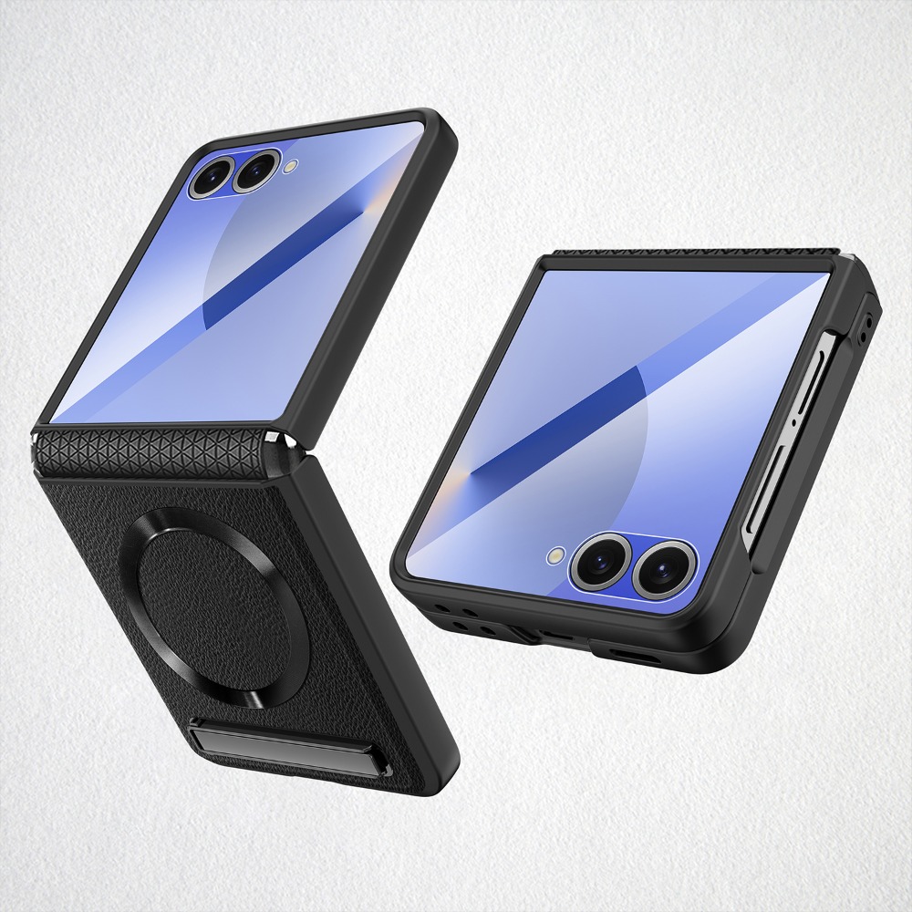 Flip Leather Case - Magnetische draadloze oplaadstandaard telefoonhoesje voor Samsung