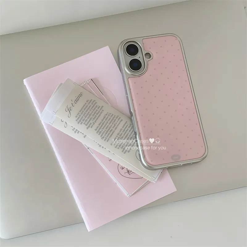 Koreaanse ins Cream Pink Polka - Phone Cases That Charge Your Phone recensie en prijs