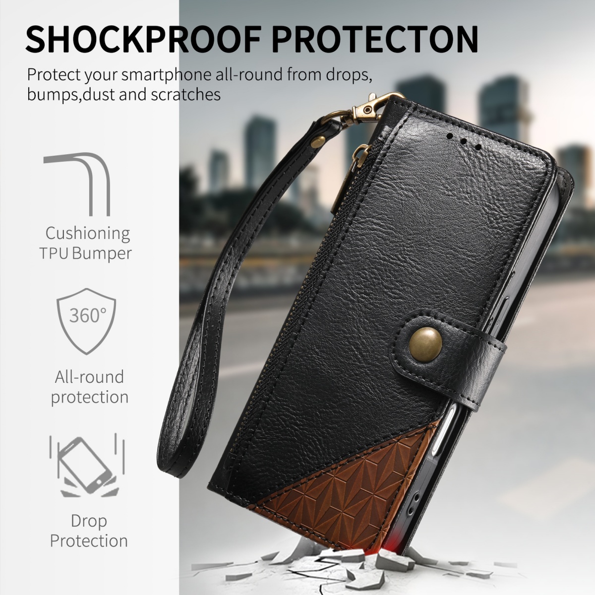 PU Lederen Rits Polsbandje Fli - Flip Leather Case recensie en prijs