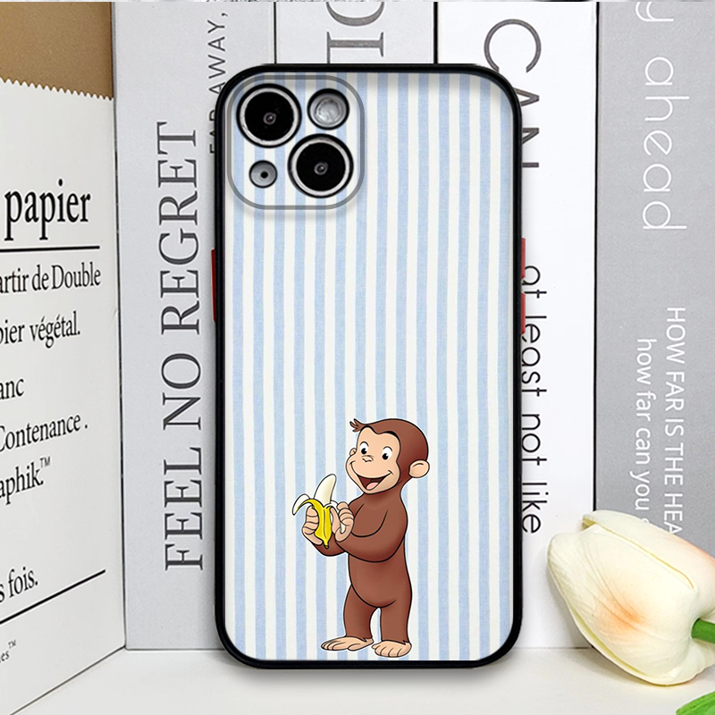 Cartoon gestreepte aap met kat - Phone Cases Iphone 14 recensie en prijs