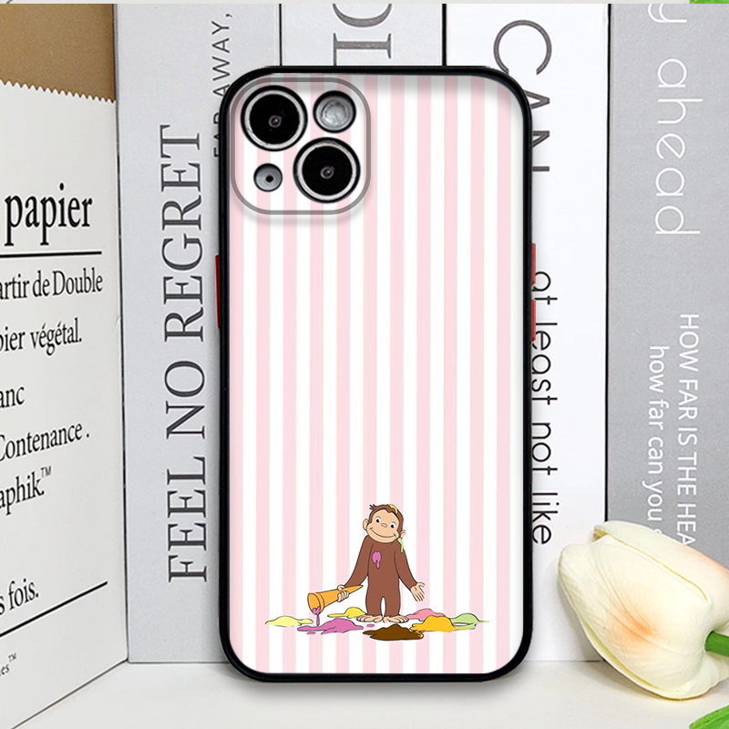 Cartoon gestreepte aap met kat - Phone Cases Iphone 14 recensie en prijs